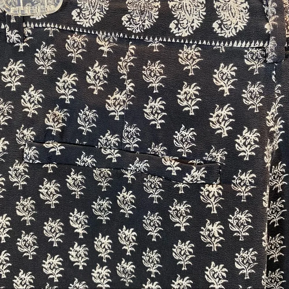 Madwell‎ Tree Print Black and Ivory Silk Pants 2